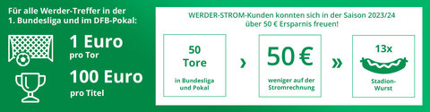 Holen Sie sich Werder Strom - den Strom für Fans von EWE und swb